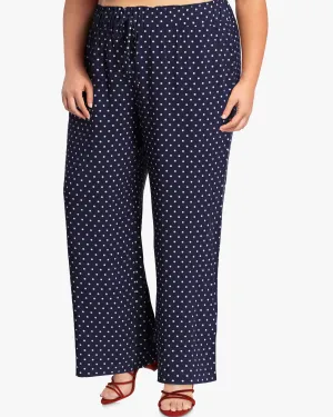 Sofia Printed Pull-On Pants | Navy / White