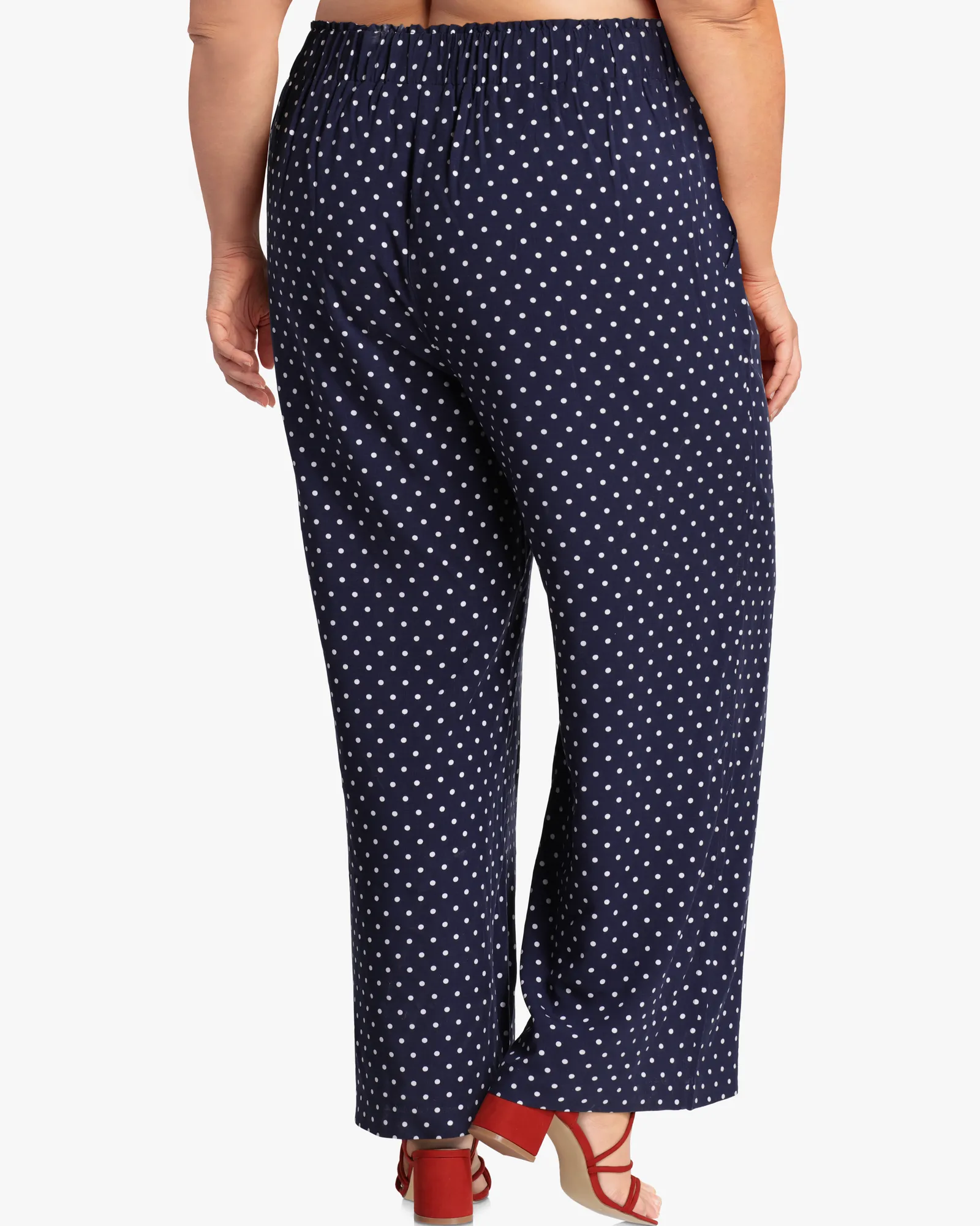 Sofia Printed Pull-On Pants | Navy / White