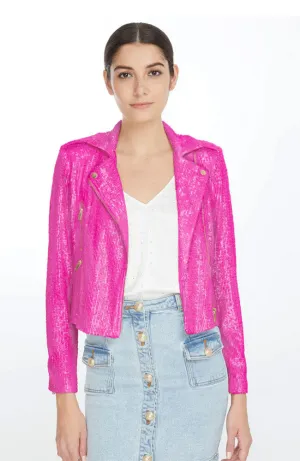 Stretch Sequin Moto Jacket