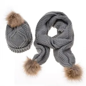 Stylish New Women's Knit Winter Warm Ski Slouch Hat Cap   Scarf Set