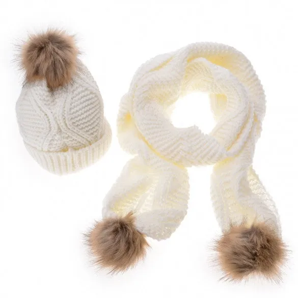 Stylish New Women's Knit Winter Warm Ski Slouch Hat Cap   Scarf Set