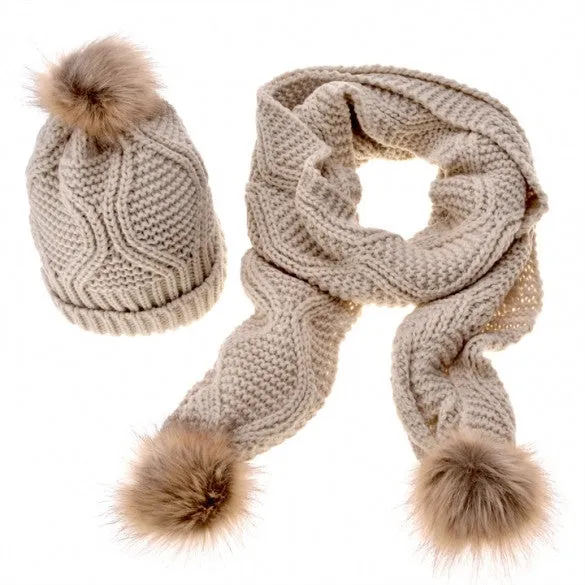 Stylish New Women's Knit Winter Warm Ski Slouch Hat Cap   Scarf Set