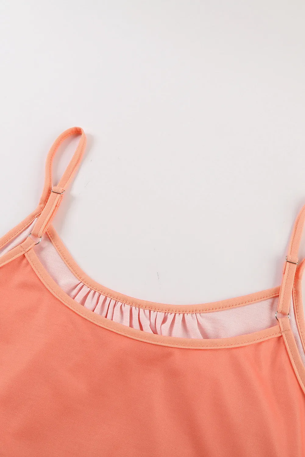 Summer Orange Ombre Tie-dye Sleeveless Flowy Dress
