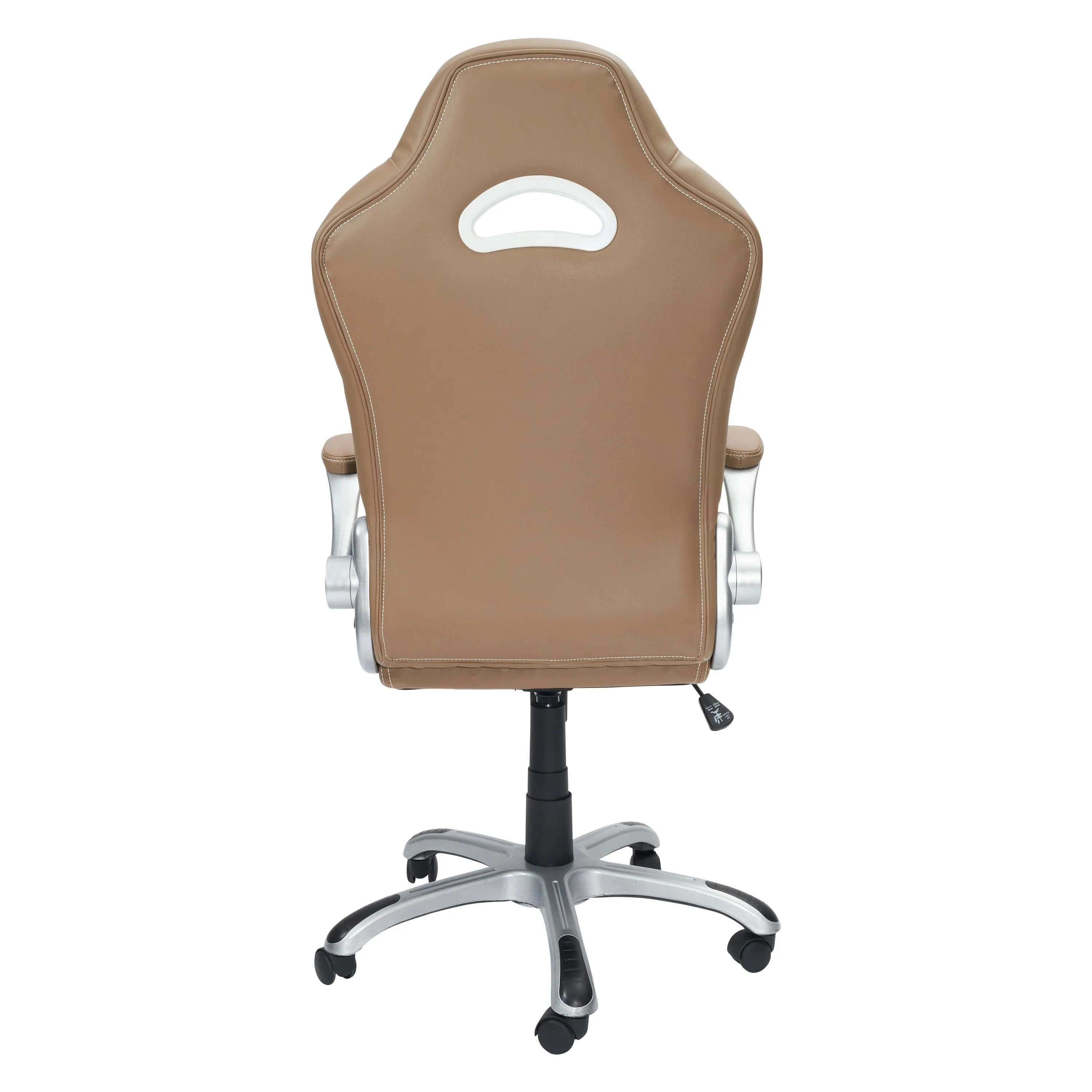 Techni Mobili High Back Executive Sport Race Office Chair with Flip-Up Arms - Camel PU Leather