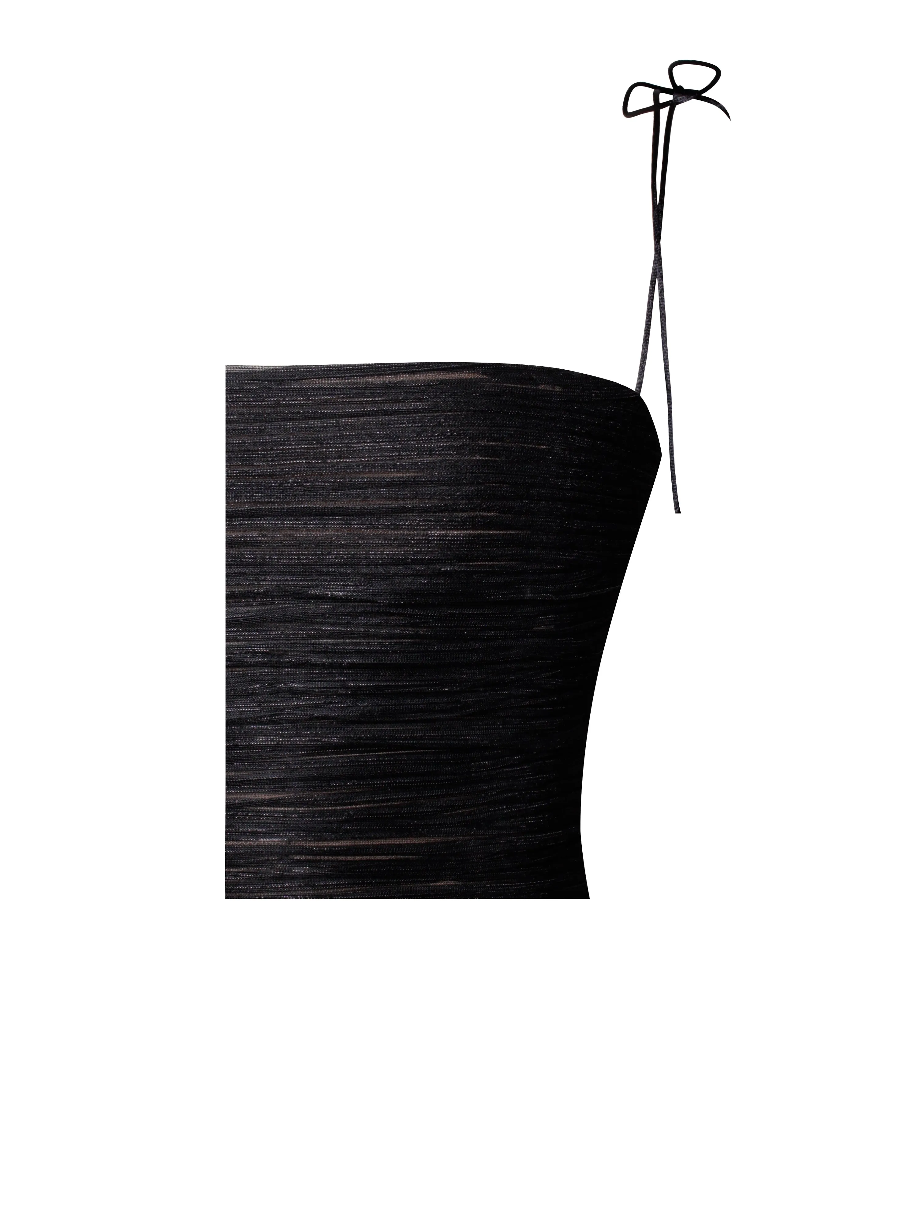 The Glint Black Ruched Graceful Chiffon Long Maxi Dress