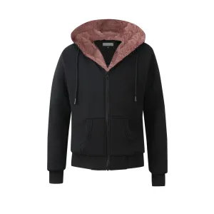 T.O. Collection Adult's Black Hoodie - Mauve Removeable Fur