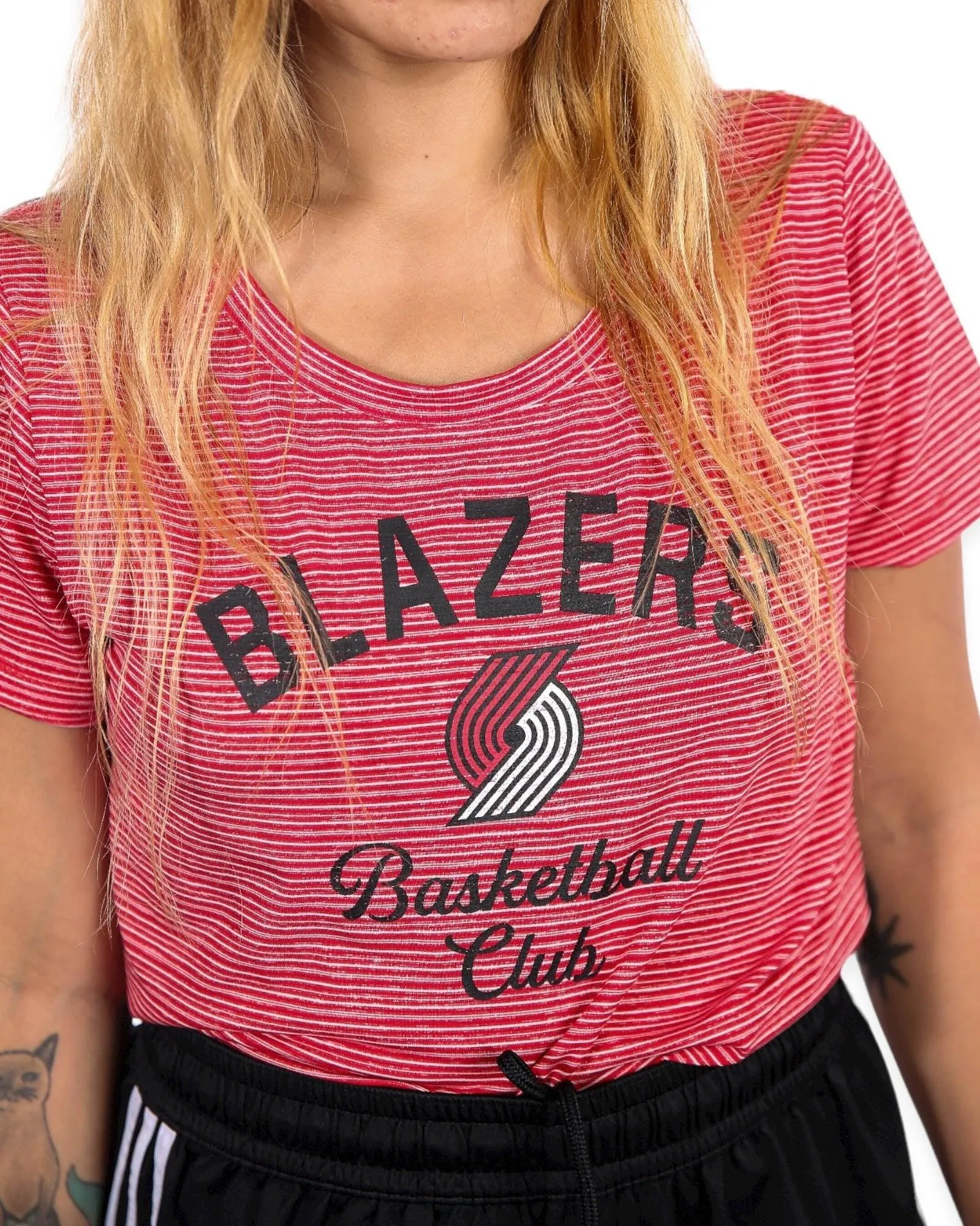 Trail Blazers Women's New Era Space Dye Red T-Shirt