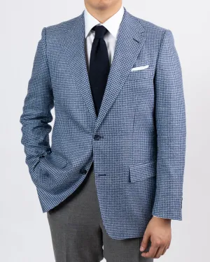 True Blues Houndstooth Wool, Silk, Linen Sportcoat