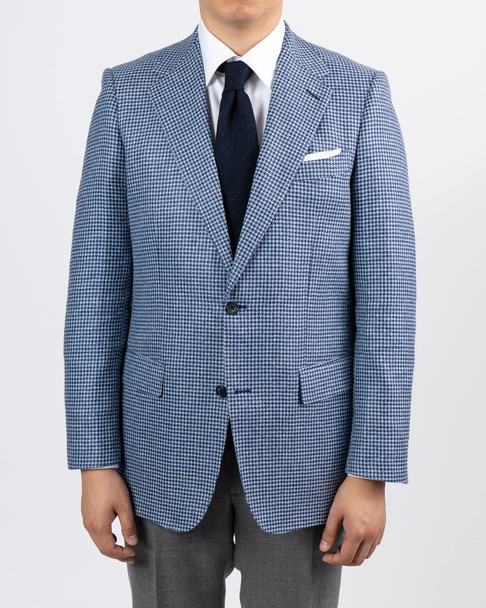 True Blues Houndstooth Wool, Silk, Linen Sportcoat
