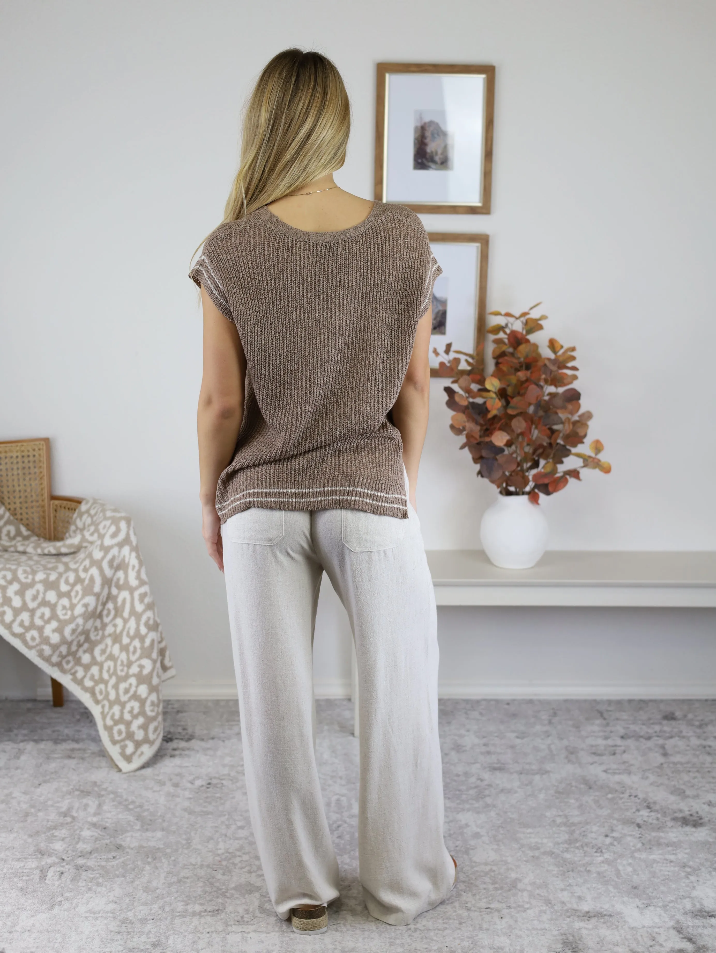 Wade Linen Blend Wide Leg Pants - Natural