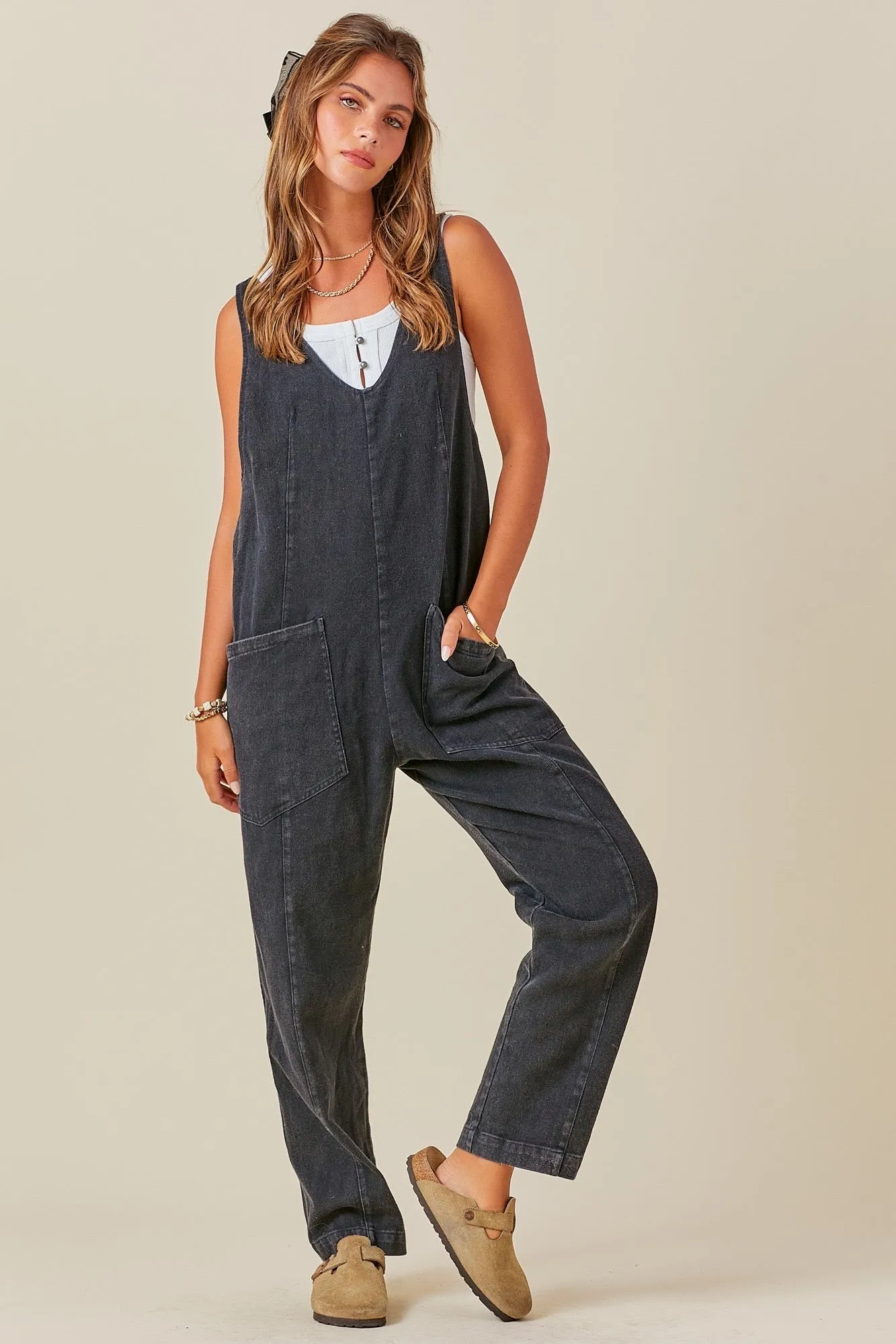 Washed Denim Overall Jumper