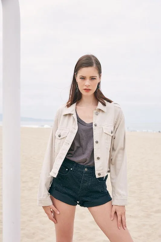 Women's Denim Cropped Jacket