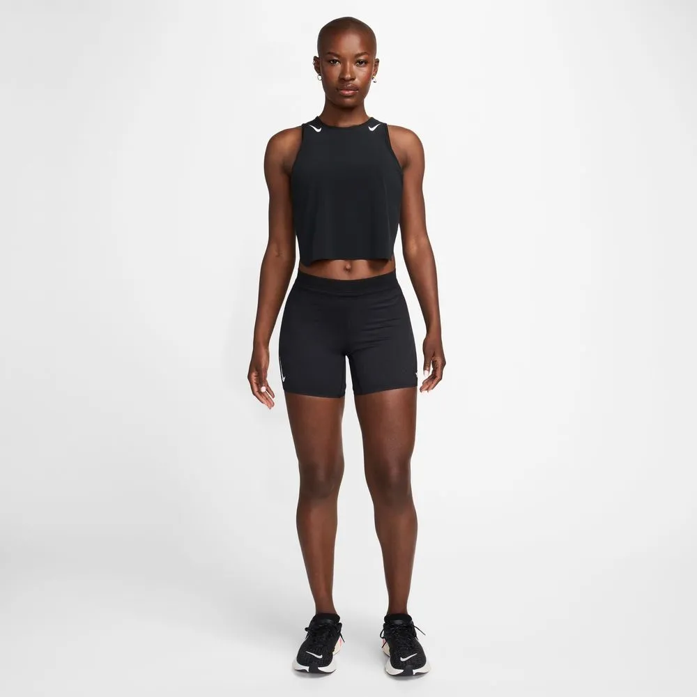 Womens Dri-FIT ADV Aeroswift Mid-Rise 5 Inch Running Shorts - Black