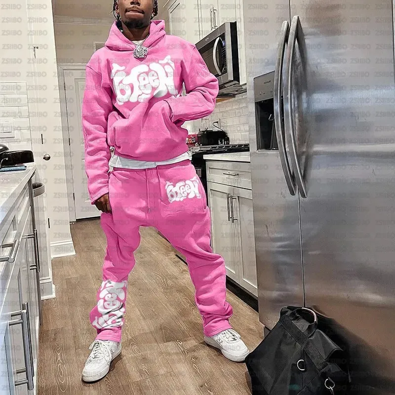 Y2K Colorful Letters High Street Hip-Hop Campus Loose Zip Hoodie Men Gothic Harajuku Casual Street Oversized Sweatshirt Unisex